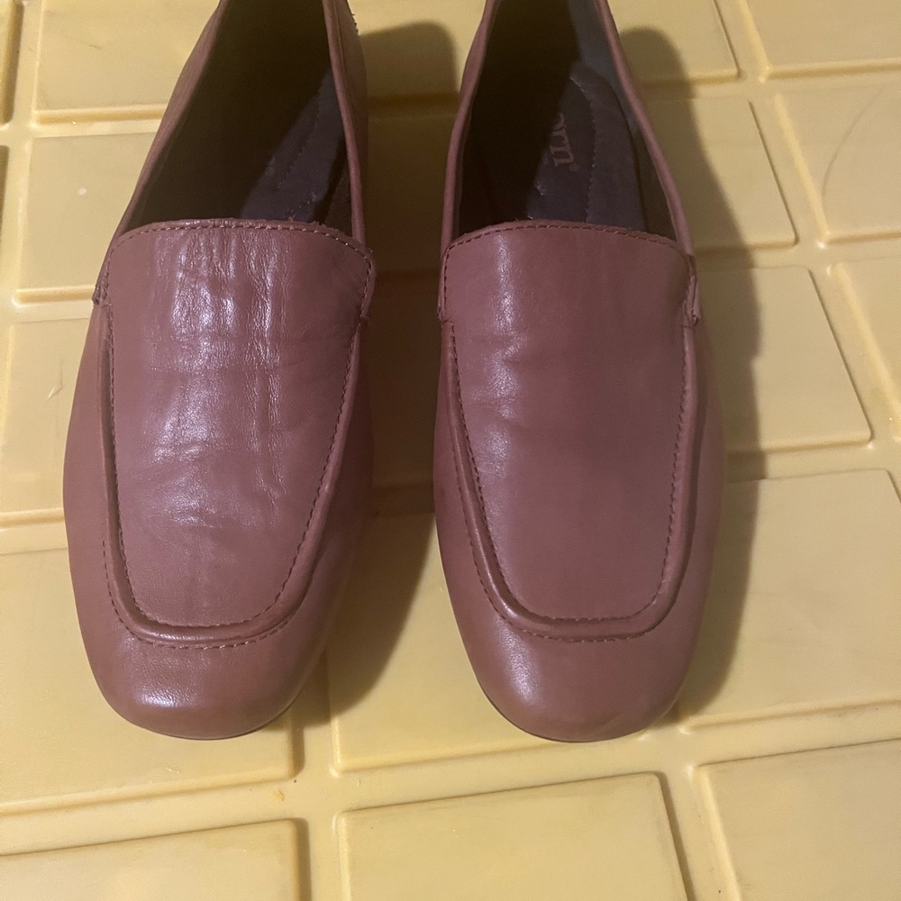 Born Leather Slip-On Loafers in Dusty Rose
